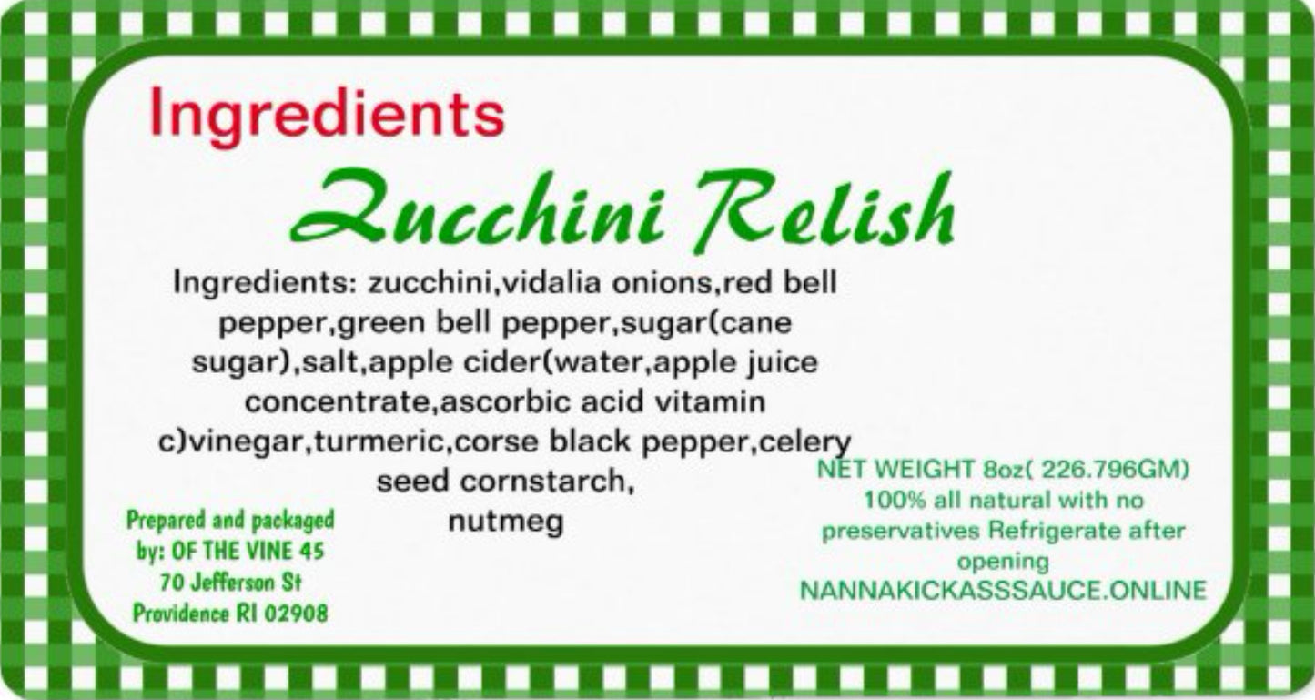 Zucchini Relish 16oz Jar