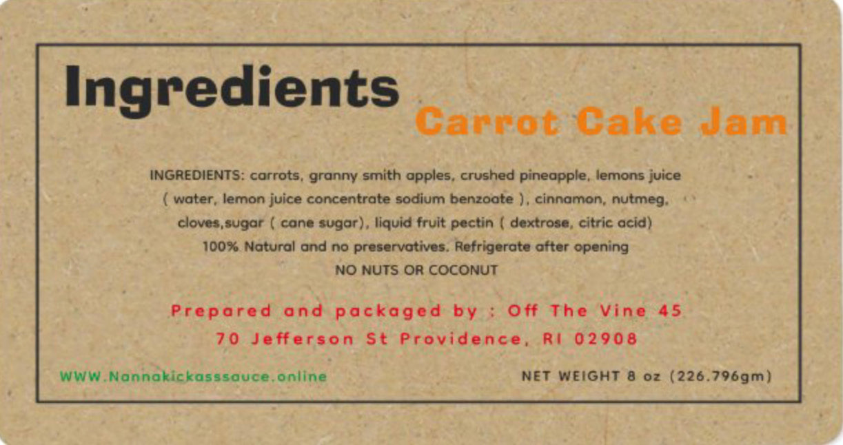 Carrot Cake Jam 🥕🥥 8oz  (No Nuts)