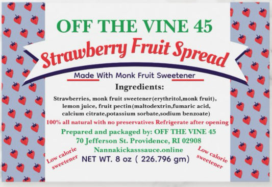 Strawberry Fruit Spread zero calorie sweetener 🍓🍓 8oz JAR